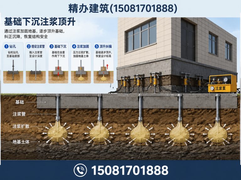 邯山区基础下沉注浆顶升展示图